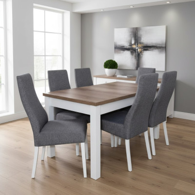 Eetset Eettafel 6 x Stoel Set Garnituur Tafel Eetset Eetgroep 7-delig
