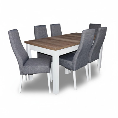 Eetset Eettafel 6 x Stoel Set Garnituur Tafel Eetset Eetgroep 7-delig