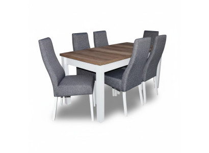 Eetset Eettafel 6 x Stoel Set Garnituur Tafel Eetset Eetgroep 7-delig