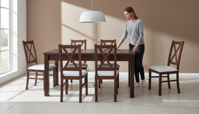 Complete eetkamerset tafel 6x armstoel stoelen luxe eetgroep set 7-delig