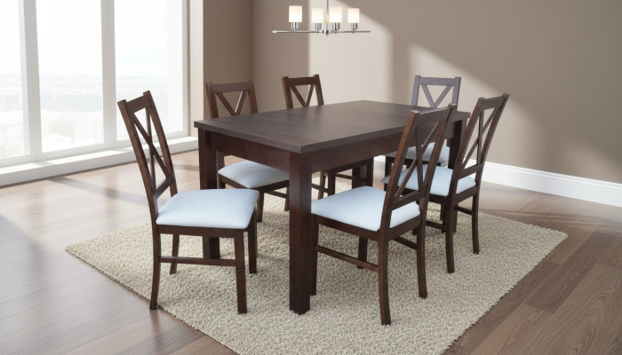 Complete eetkamerset tafel 6x armstoel stoelen luxe eetgroep set 7-delig