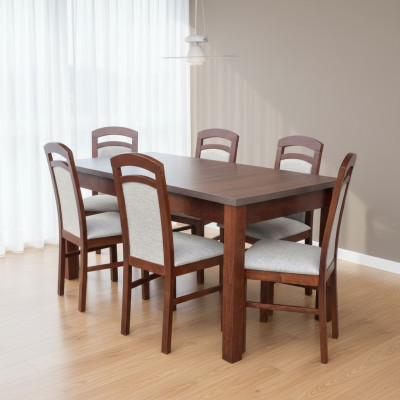 Compleet set eettafel + 6 stoelen eetkamerset eetgroep tafel tafels 7-delig