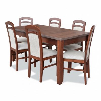 Compleet set eettafel + 6 stoelen eetkamerset eetgroep tafel tafels 7-delig