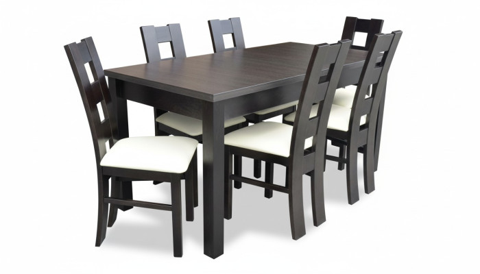 Eetkamer design meubel stoelgroep tafel 6 leunstoelen set stel nieuw 7-delig.