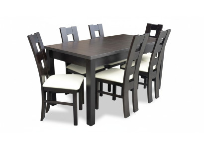 Eetkamer design meubel stoelgroep tafel 6 leunstoelen set stel nieuw 7-delig.
