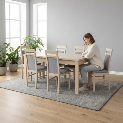 Eetkamer set Eettafel 6x Stoel Set Tafel Groep 7-delige Set Compleet meubilair