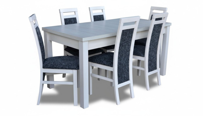 Tafel eetkamer zitgroep eettafel stoel set 7-delig. Lederen houten leunstoelen Nieuw