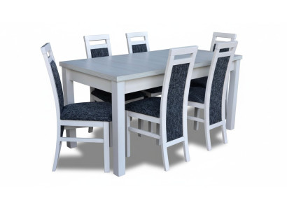 Tafel eetkamer zitgroep eettafel stoel set 7-delig. Lederen houten leunstoelen Nieuw