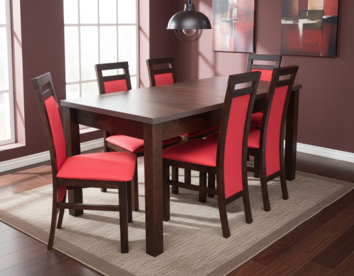 Compleet set eettafel eetkamer 6x stoelen set eetgroep houten tafel tafels 7-delig