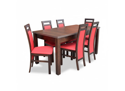 Compleet set eettafel eetkamer 6x stoelen set eetgroep houten tafel tafels 7-delig