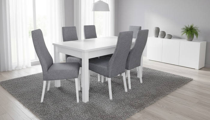 Compleet Set Eettafel 6x Stoelen Eetkamer Eetgroep Hout Tafels 7-delig Nieuw