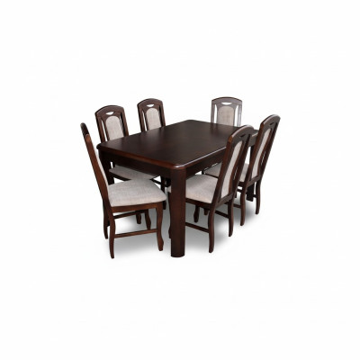 Klassiek eetkamer meubilair Eetset Tafel Hout Compleet Set 7-delig Eetgroep.