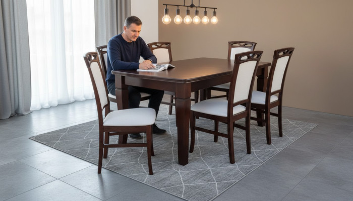 Eetkamer houten tafels eetset stoelgroep nieuw tafel 6 designstoelen 7-delig