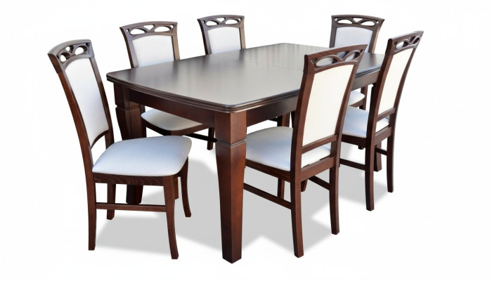 Eetkamer houten tafels eetset stoelgroep nieuw tafel 6 designstoelen 7-delig