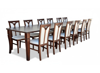 Compleet set eettafel 12 stoelen Eetkamerset Eetgroep Houten tafel Tafels 13-delig