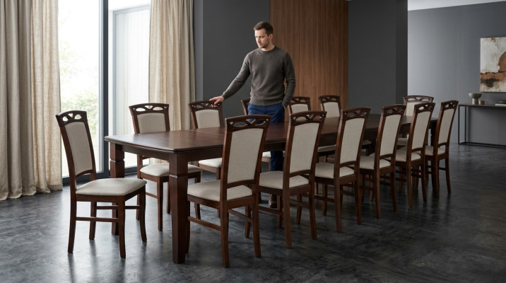 Eettafel 12 x Stoelen Eetkamer Set Eetgroep Moderne Stoelen Tafel Tafels 13-delige.