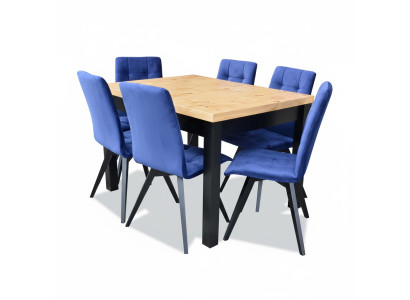 Eettafel 6x stoelen eetkamerset eetgroep klassieke tafel 7-delige set stoel nieuw