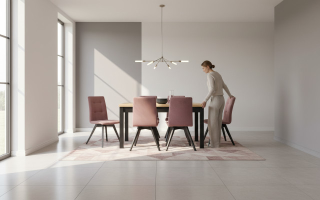 Klassieke eettafel houten eetkamerset 6 stoelen set stoelen 7-delige set.