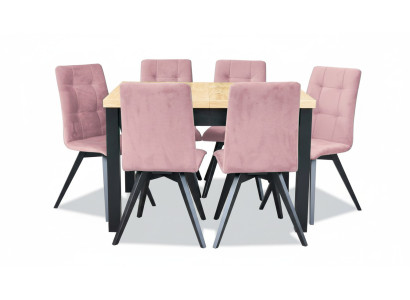Klassieke eettafel houten eetkamerset 6 stoelen set stoelen 7-delige set.