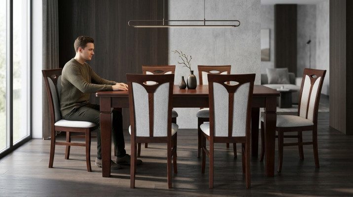 Eetset Eettafel 6 x Stoelset Klassieke Tafel Eetgroep 7-delig.