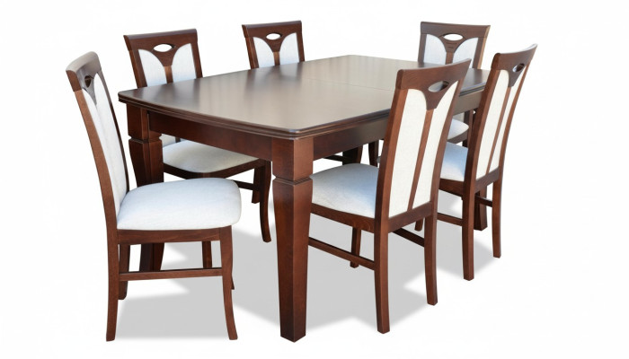 Eetset Eettafel 6 x Stoelset Klassieke Tafel Eetgroep 7-delig.