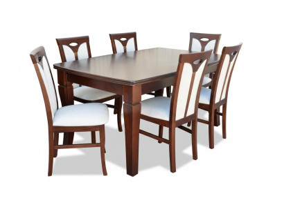 Eetset Eettafel 6 x Stoelset Klassieke Tafel Eetgroep 7-delig.