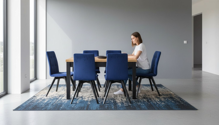 Groep eetkamer gestoffeerde stoel meubelset ontwerp 7-delige set tafel + 6 stoelen