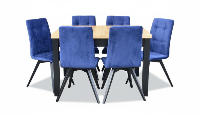 Groep eetkamer gestoffeerde stoel meubelset ontwerp 7-delige set tafel + 6 stoelen