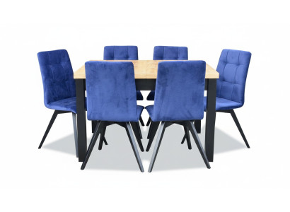 Groep eetkamer gestoffeerde stoel meubelset ontwerp 7-delige set tafel + 6 stoelen