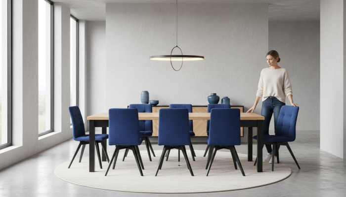 Leunstoelen Eettafel Tafel Hout Eetkamer Set 6x Stoel Set Stoelen 7-delige Set