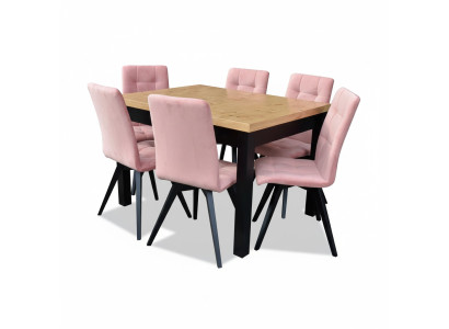 Luxe eetkamergroep design set 7-delig. Tafel + 6 stoelen armstoelen meubels