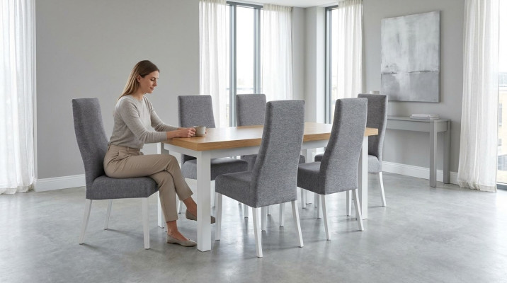 Eetkamer Complete Set Tafel 4x Stoel Set 7-delig. Eettafel Hout Eethoek Nieuw