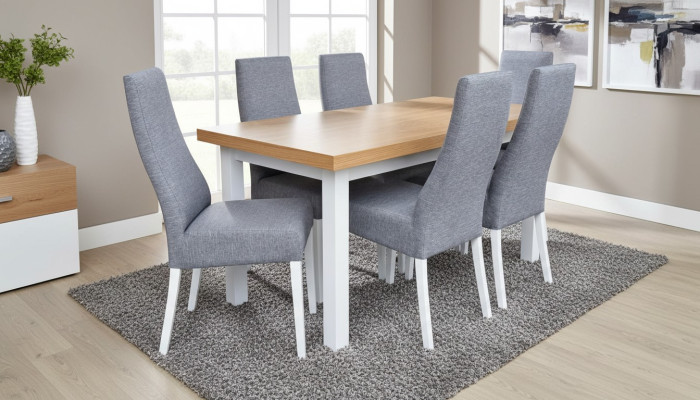 Eetkamer Complete Set Tafel 4x Stoel Set 7-delig. Eettafel Hout Eethoek Nieuw