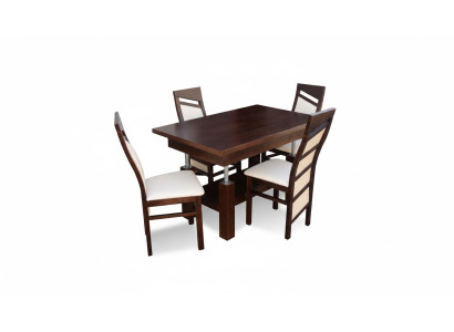 Ontwerp Eetkamer Set Garnituur 5-delig Houten Meubels Keuken 4x Stoelen Tafel Fauteuils