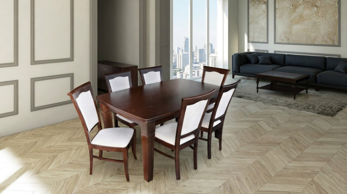Complete eetkamerset 7-delige eetkamerset Moderne tafel 6x stoelen stoel