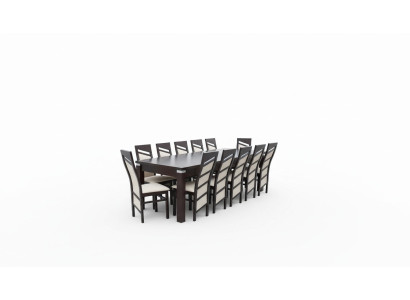 Compleet set eettafelstoel 12x stoelen eetkamer eetgroep houten tafels 13-delig