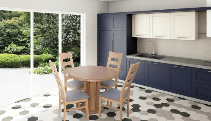 Eettafel 4 x stoelen eetkamerset eetgroep houten tafel 5-delige set meubilair.