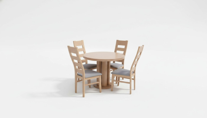 Eettafel 4 x stoelen eetkamerset eetgroep houten tafel 5-delige set meubilair.