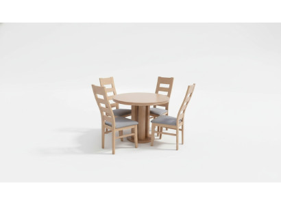 Eettafel 4 x stoelen eetkamerset eetgroep houten tafel 5-delige set meubilair.