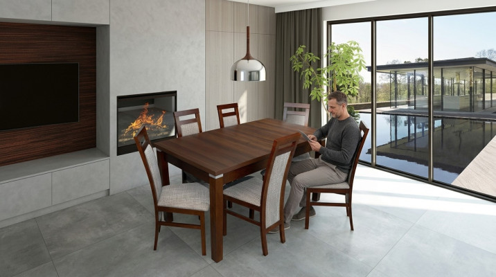 Compleet set eettafel + 6 stoelen Eetkamerset hout Eetgroep tafels Tafel 7-delige set