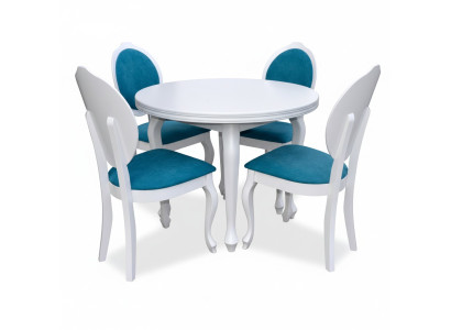 Eettafel + 4 stoelen Eetkamerset Eetgroep Klassieke tafel 5-delig set Stoel nieuw