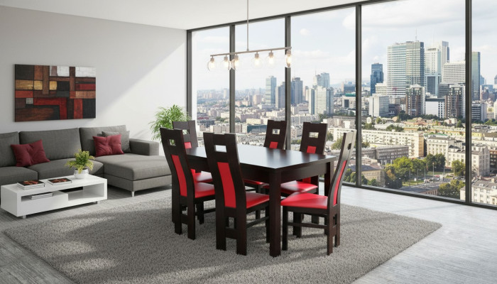 Compleet set eettafel + 6 stoelen Eetkamerset Houten tafels Eetgroep Tafel 7-delig