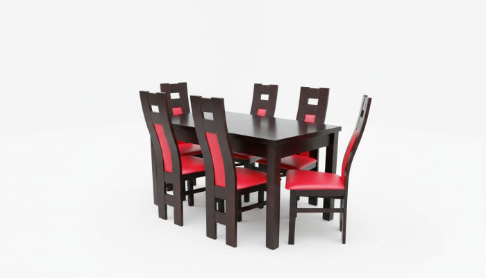 Compleet set eettafel + 6 stoelen Eetkamerset Houten tafels Eetgroep Tafel 7-delig
