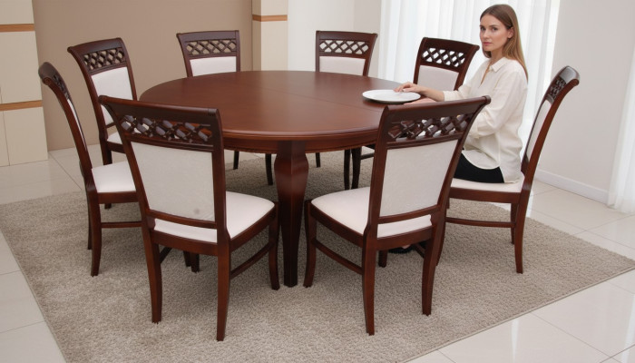 Eetkamer Tafelgroep Eettafel Tafel Houten Slingerset 8x Stoel Set Stoelen 9dlg