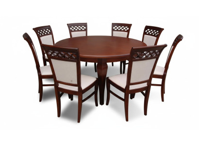 Eetkamer Tafelgroep Eettafel Tafel Houten Slingerset 8x Stoel Set Stoelen 9dlg