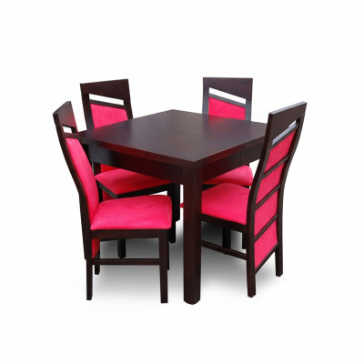 Armstoelen Design Eettafel + 4 Stoelen Set Meubel Groep 5-delig. Tafels