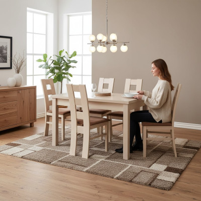 Eettafel set designer eetkamer set garnituur stoel tafel 4 stoelen groep 5-delig.