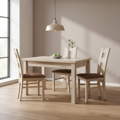 Eettafel set designer eetkamer set garnituur stoel tafel 4 stoelen groep 5-delig.