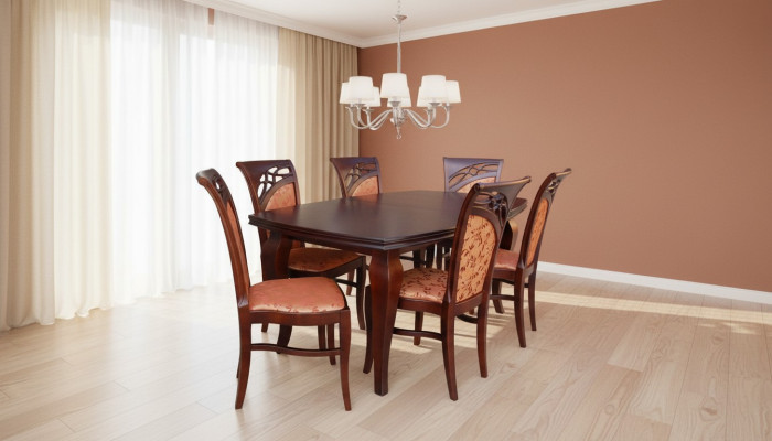 Designer meubels Tafel 6x Stoelen Eetkamer Zit Tafel Set Hout 7-delige set