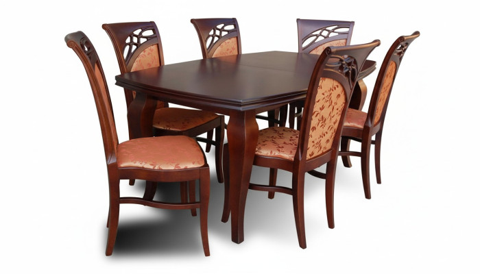Designer meubels Tafel 6x Stoelen Eetkamer Zit Tafel Set Hout 7-delige set